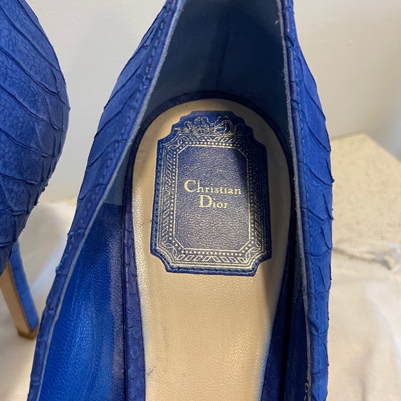 Dior Blue Lizard Peep Toe Pump - Picture 4 of 8